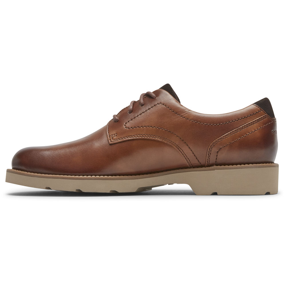 Rockport Singapore Mens Oxfords - Bradlee Plain Toe Brown - UB6238190